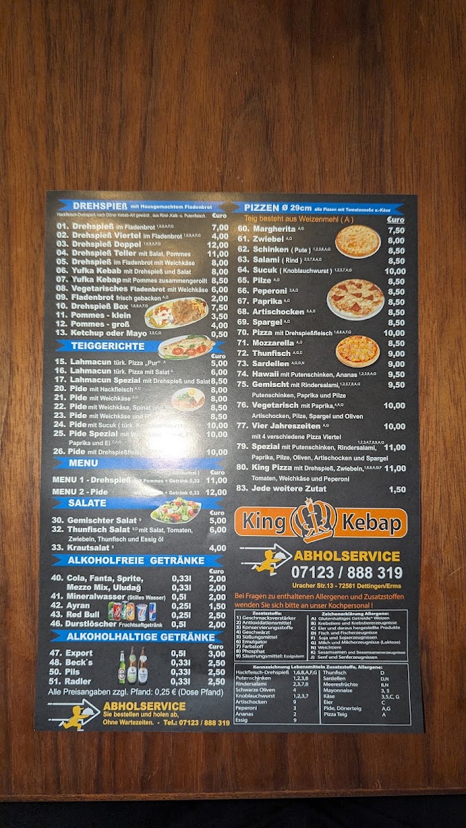 King Kebap Menu 4