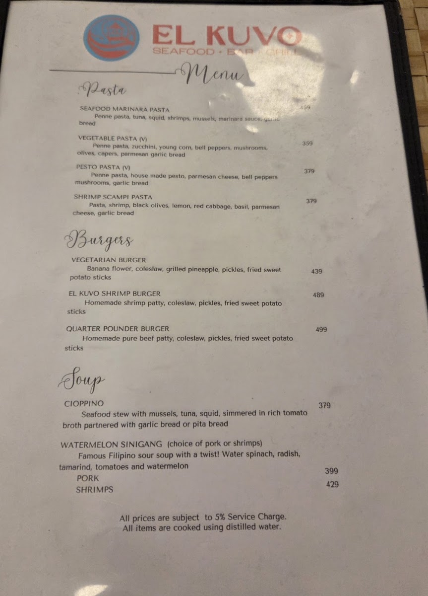 El Kuvo Menu 2