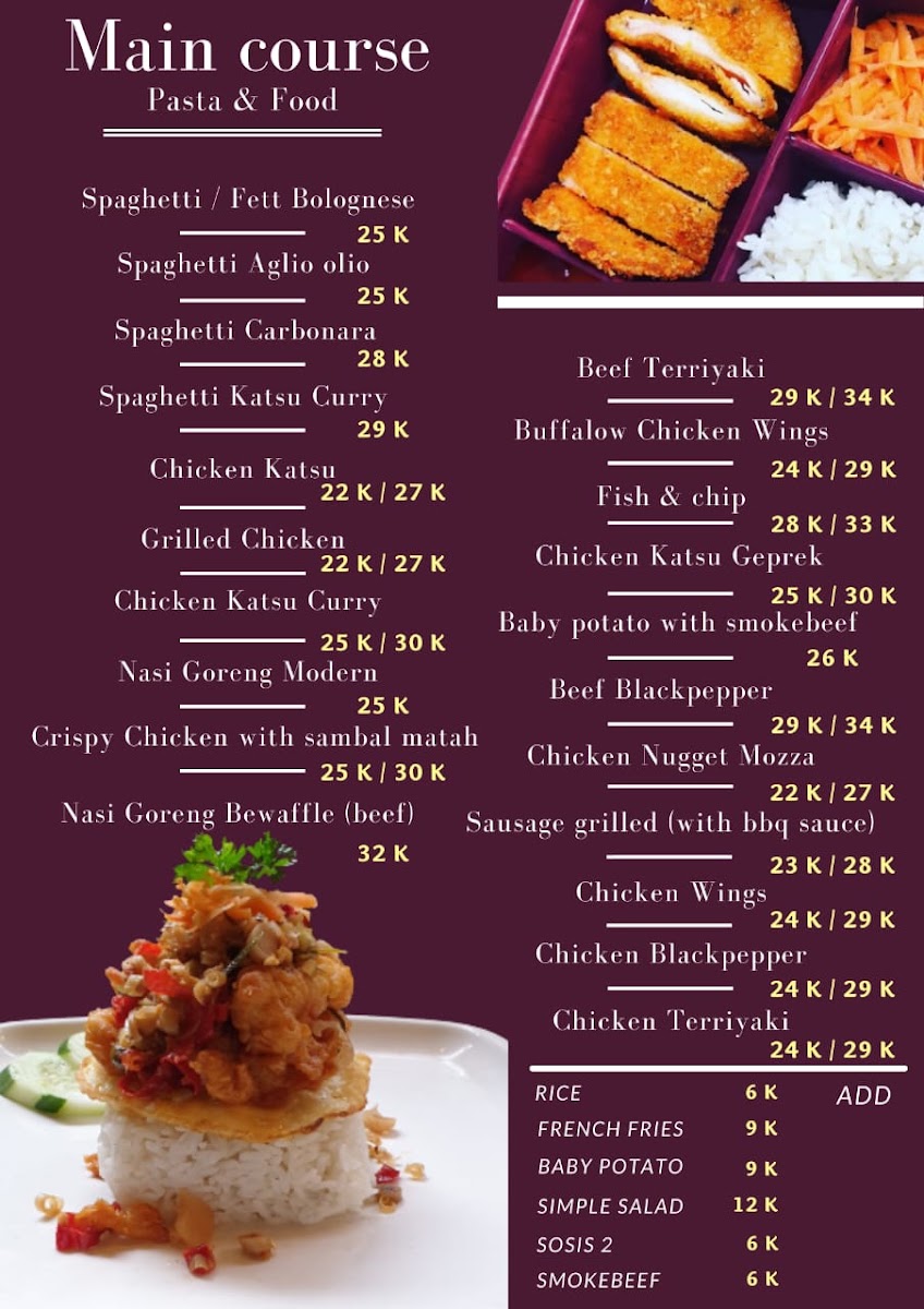 Be waffle Menu 1
