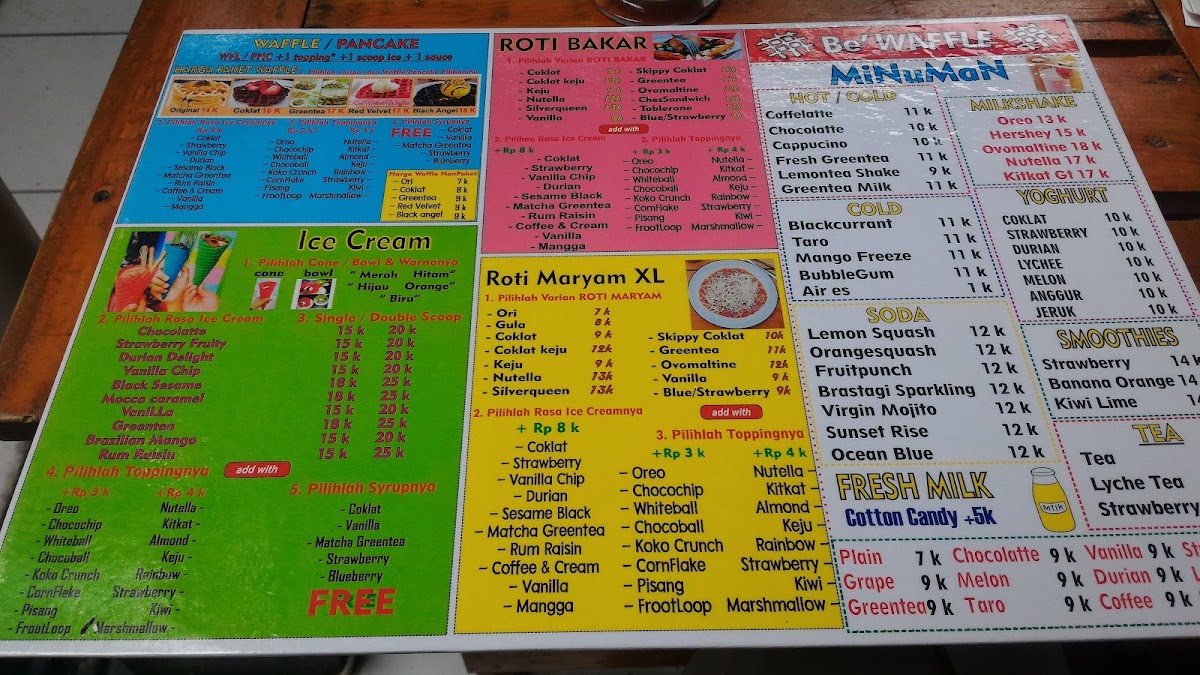 Be waffle Menu 10
