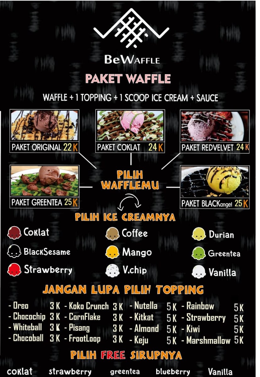 Be waffle Menu 5