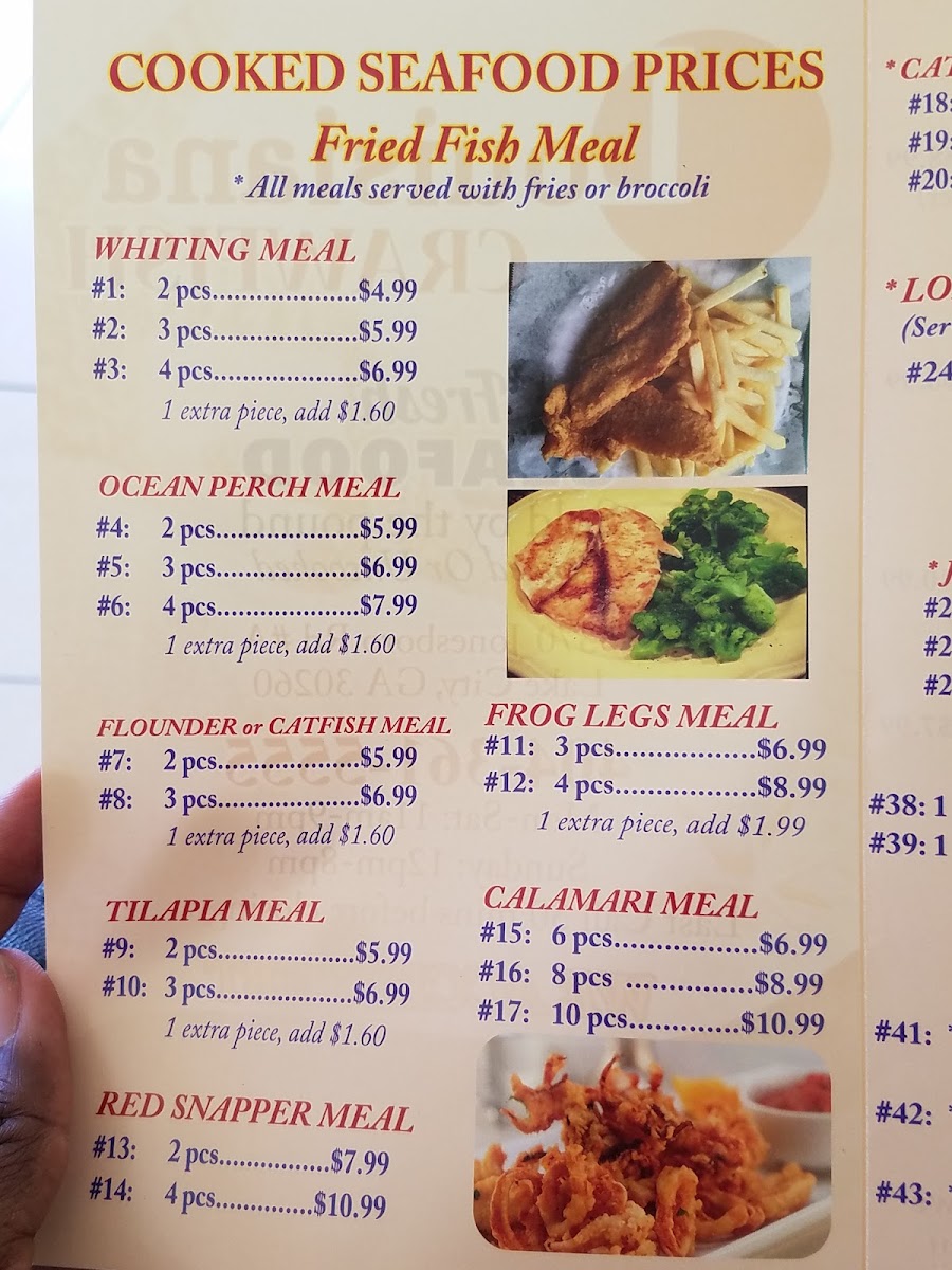 Louisiana Crawfish Menu 6