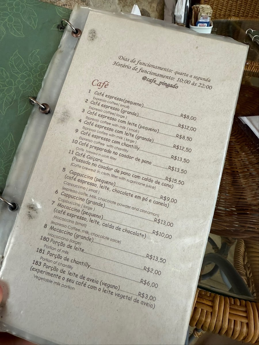 Café Pingado Menu 5