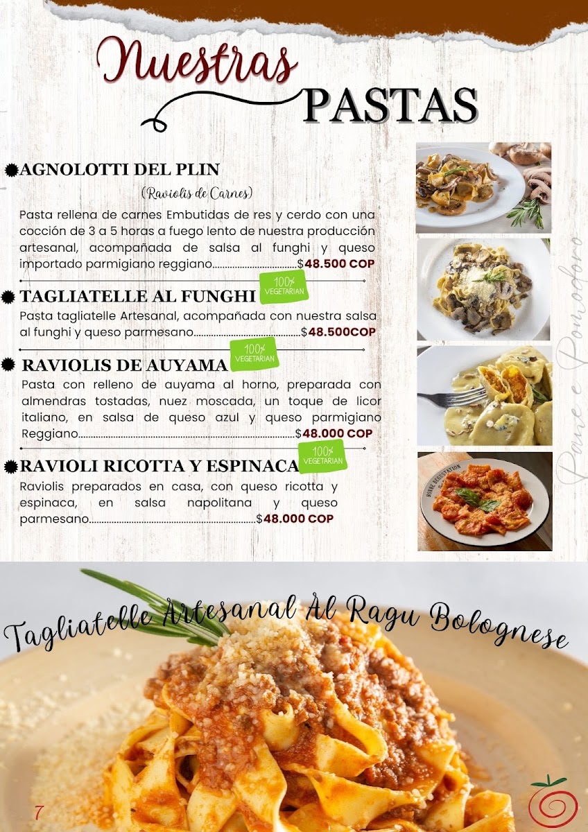 Pane e Pomodoro Laureles Menu 3
