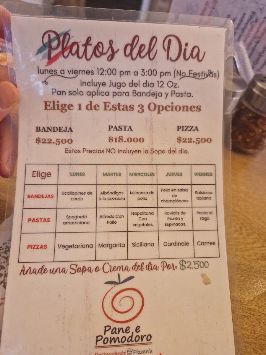 Pane e Pomodoro Laureles Menu 6