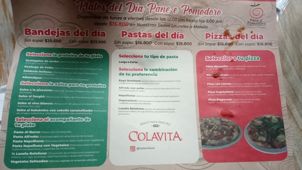 Pane e Pomodoro Laureles Menu 7