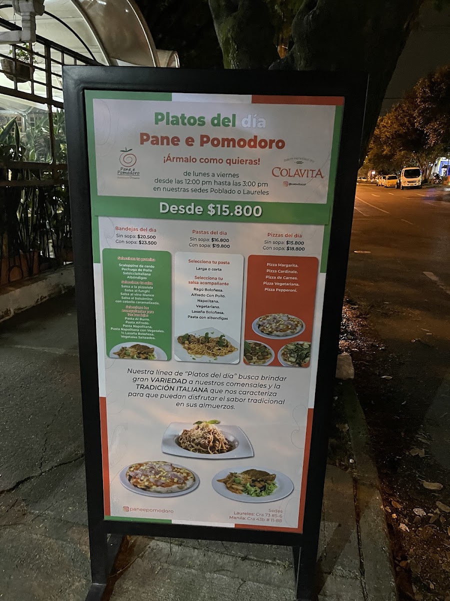 Pane e Pomodoro Laureles Menu 8