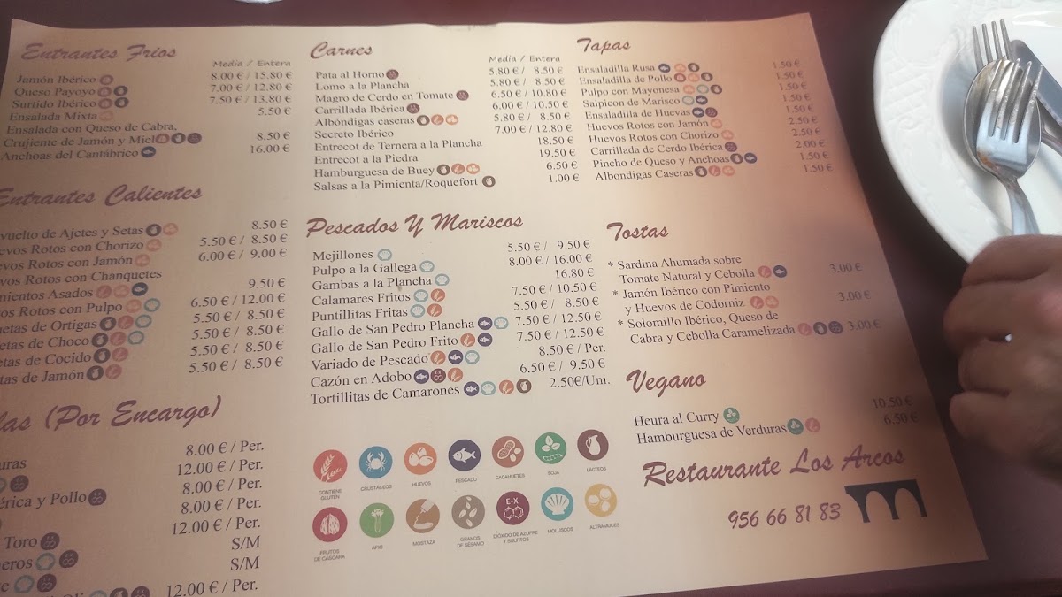 Cafetería Los Arcos Menu 1