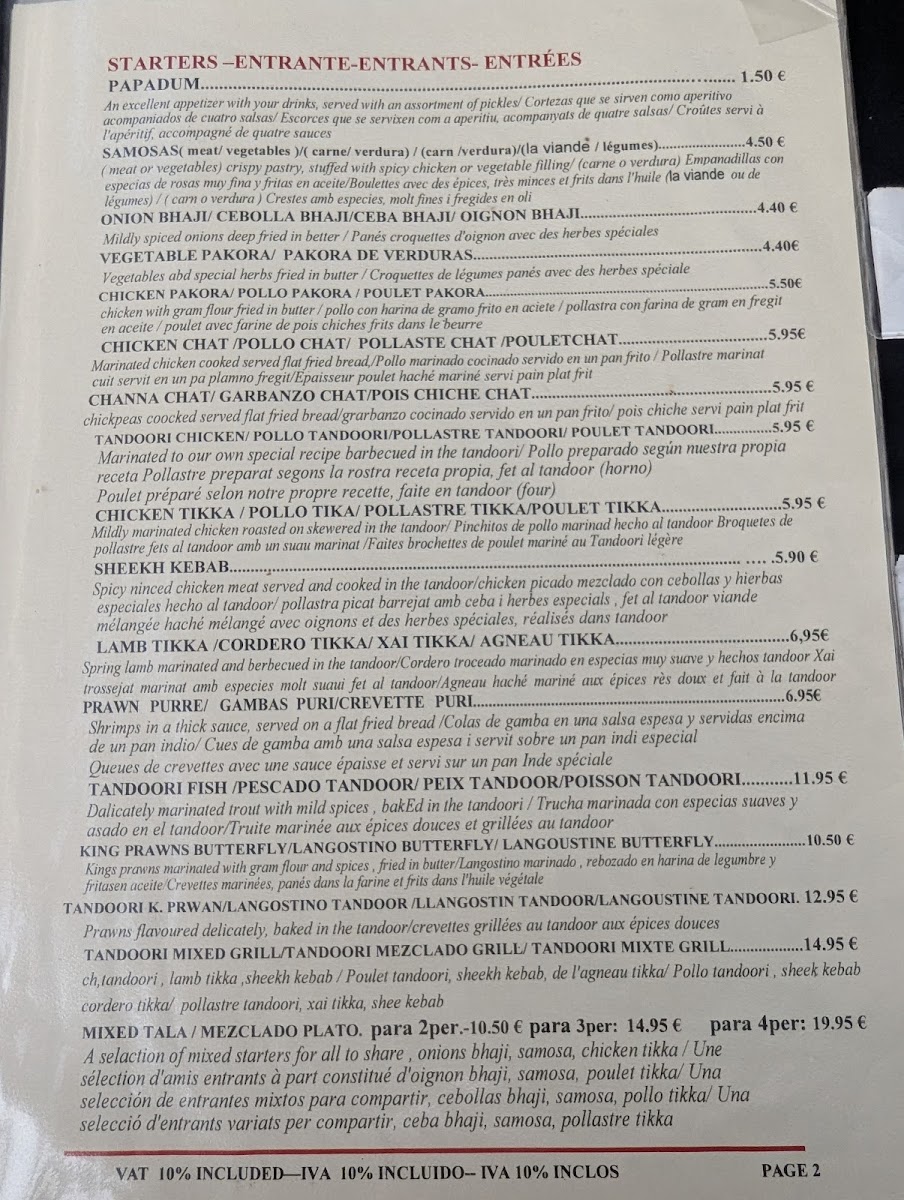 Masala Indian Restaurant Menu 3