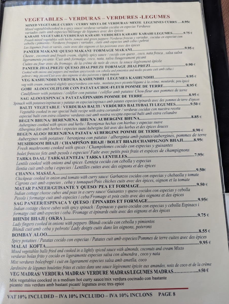 Masala Indian Restaurant Menu 4