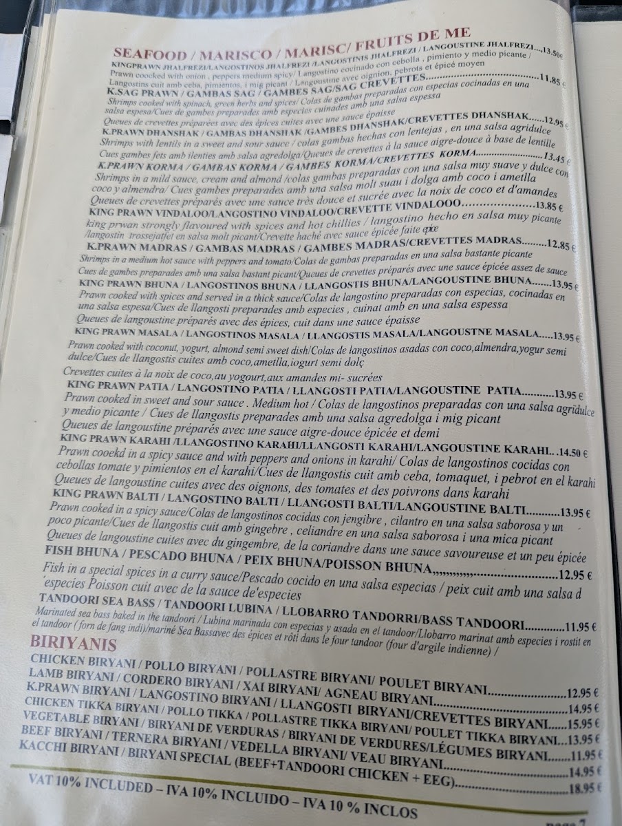 Masala Indian Restaurant Menu 6