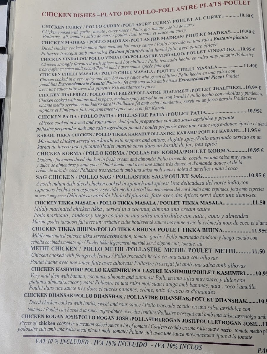 Masala Indian Restaurant Menu 7