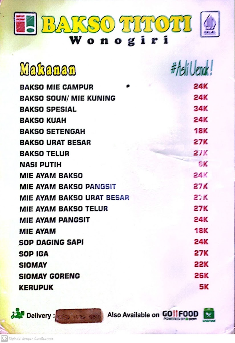 Bakso Titoti Wonogiri Cabang Cikupa Menu 10