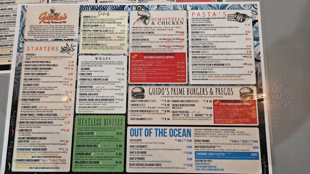 Guido's Port Alfred Menu 10