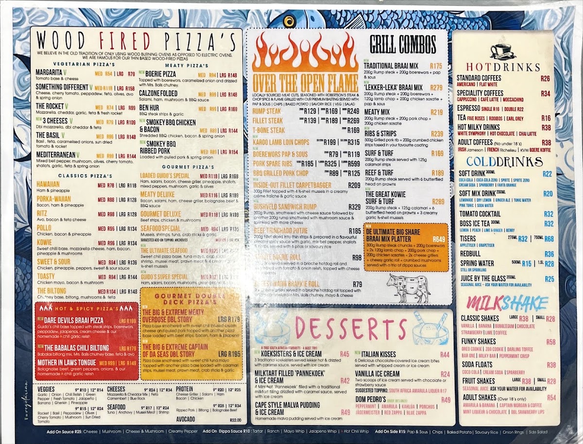 Guido's Port Alfred Menu 3