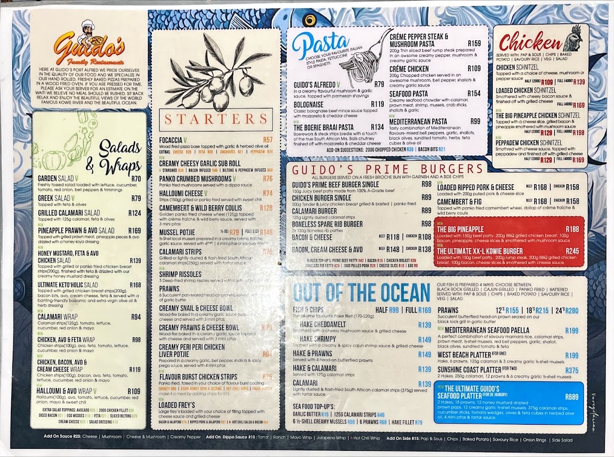 Guido's Port Alfred Menu 4