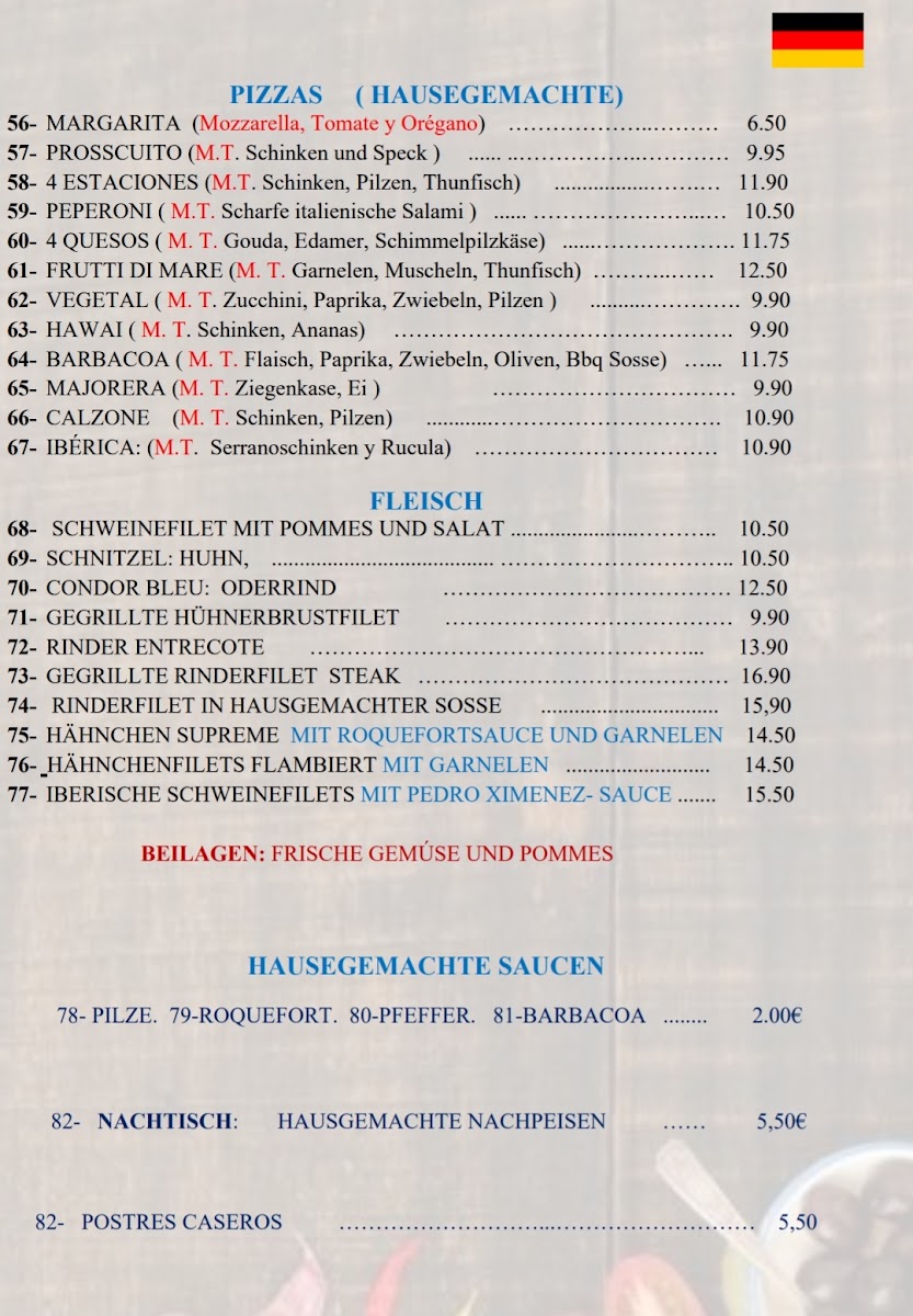 Vesubio Restaurante Menu 1