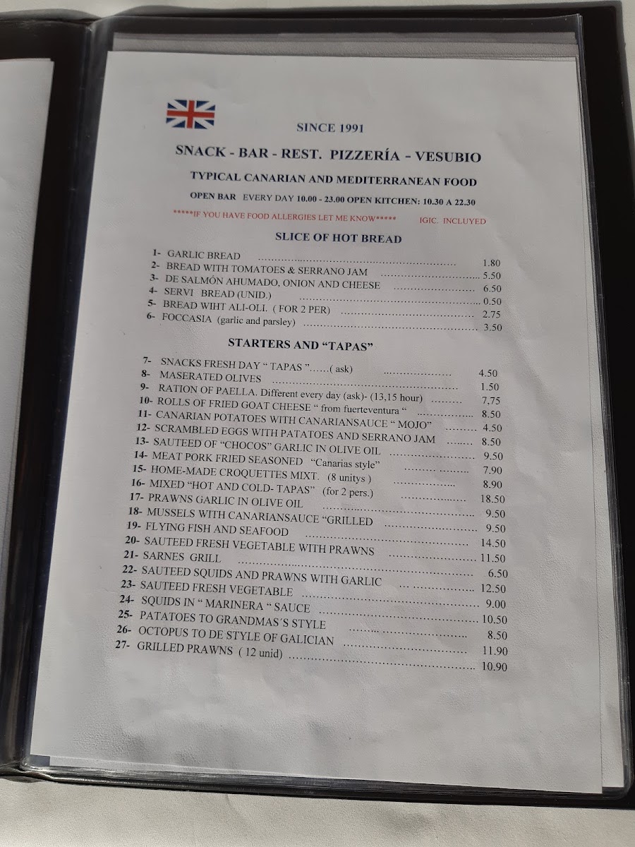 Vesubio Restaurante Menu 10