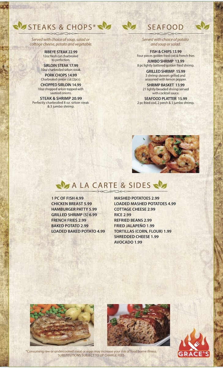 Grace's Restaurant Menu 7