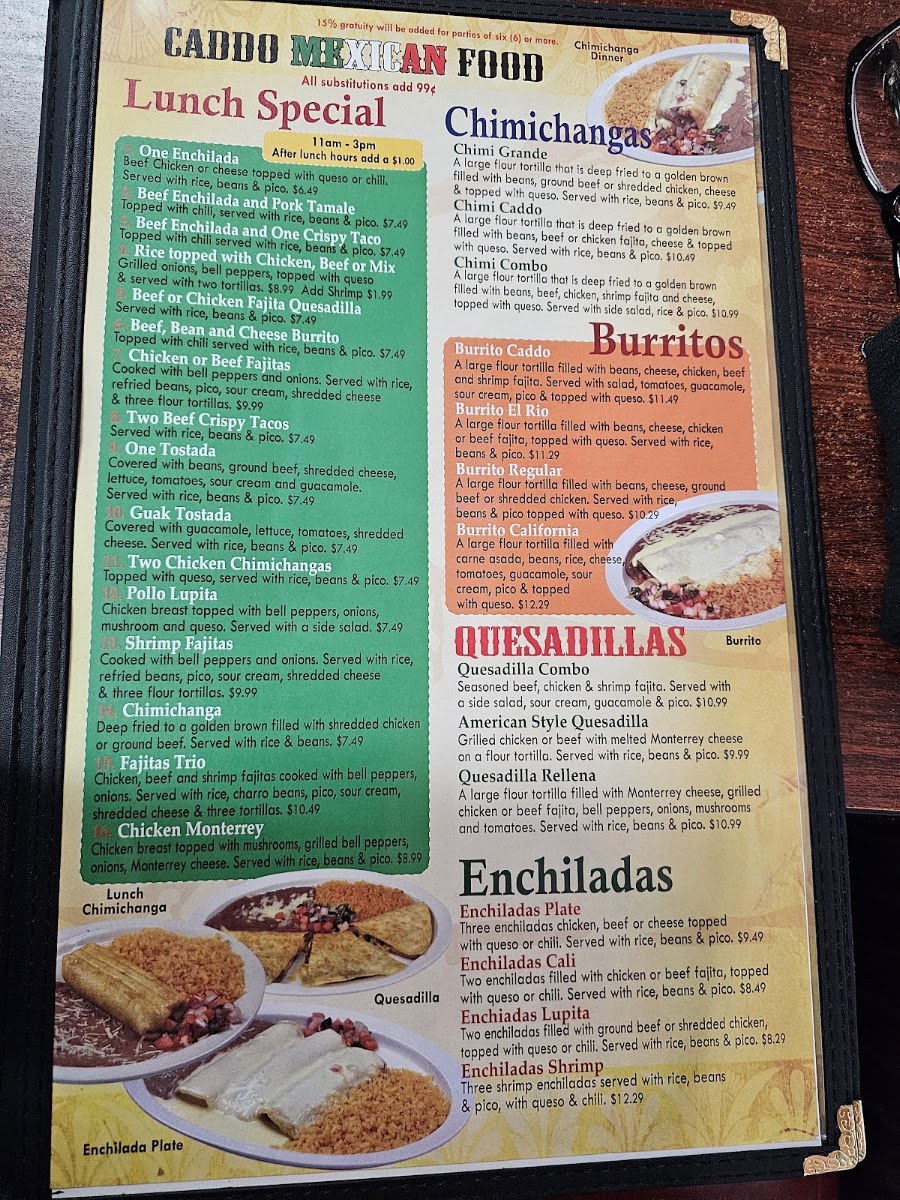 Caddo Cafe Menu 2