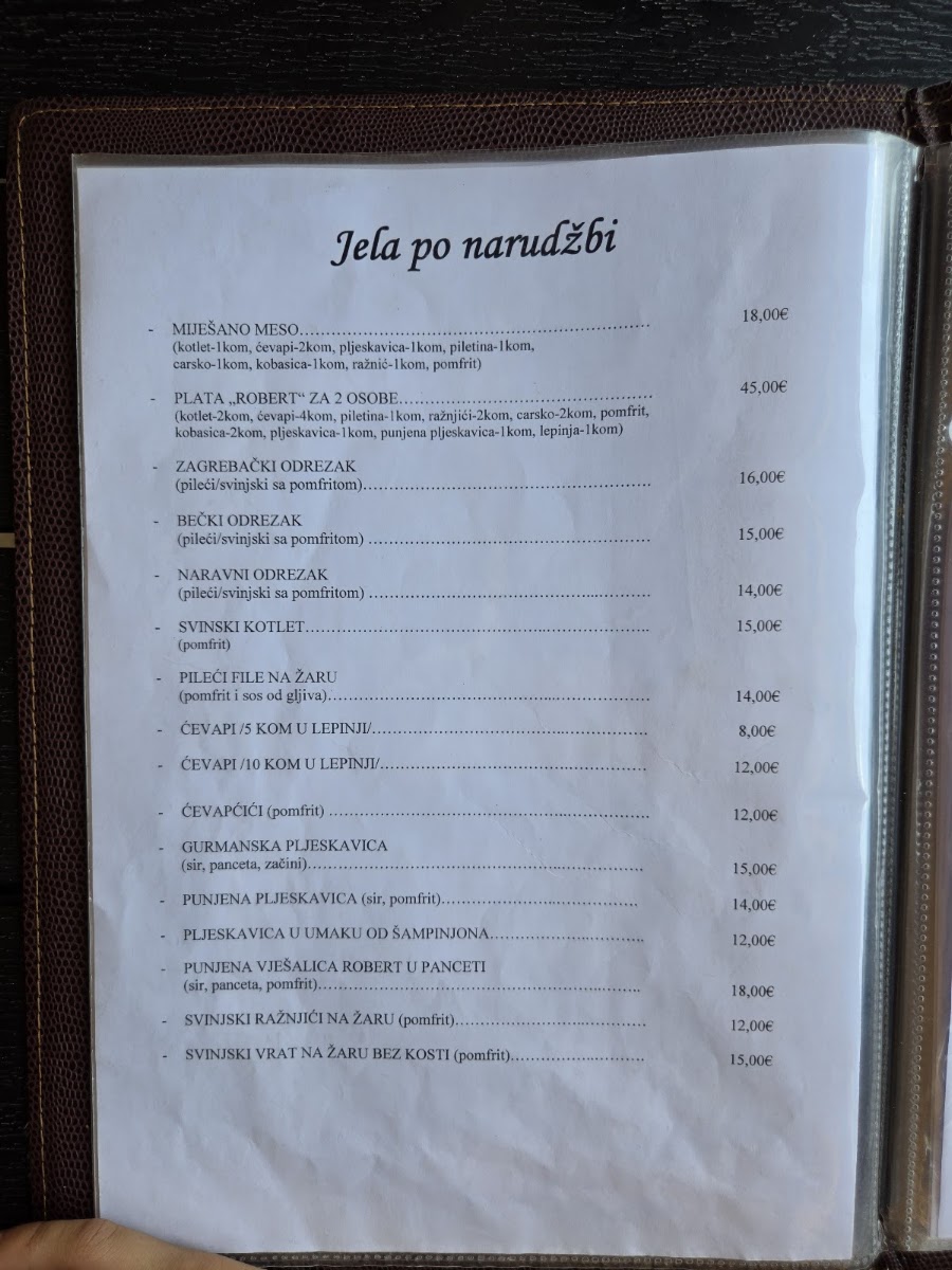 Restoran Robert Udbina Menu 10