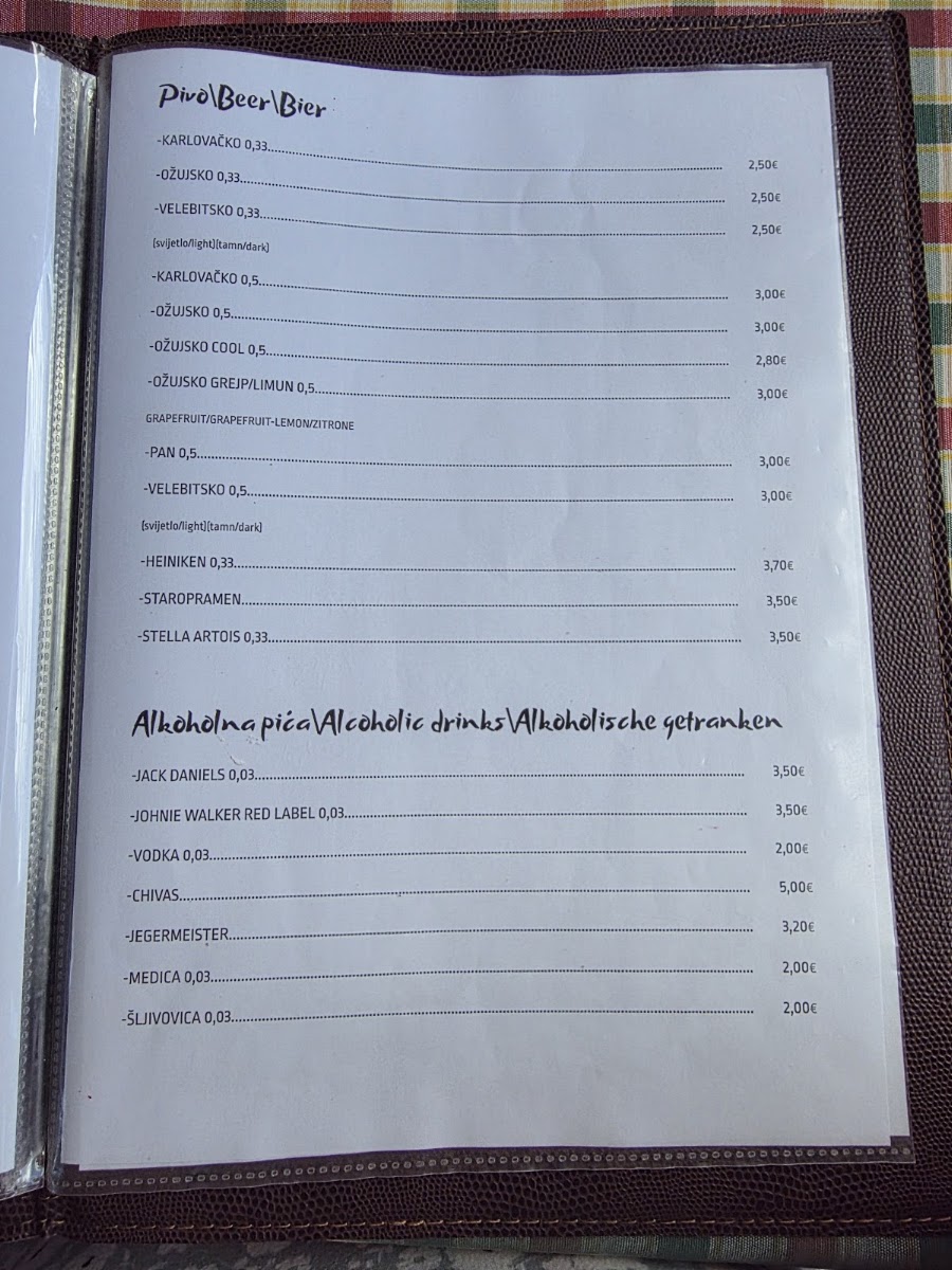 Restoran Robert Udbina Menu 2