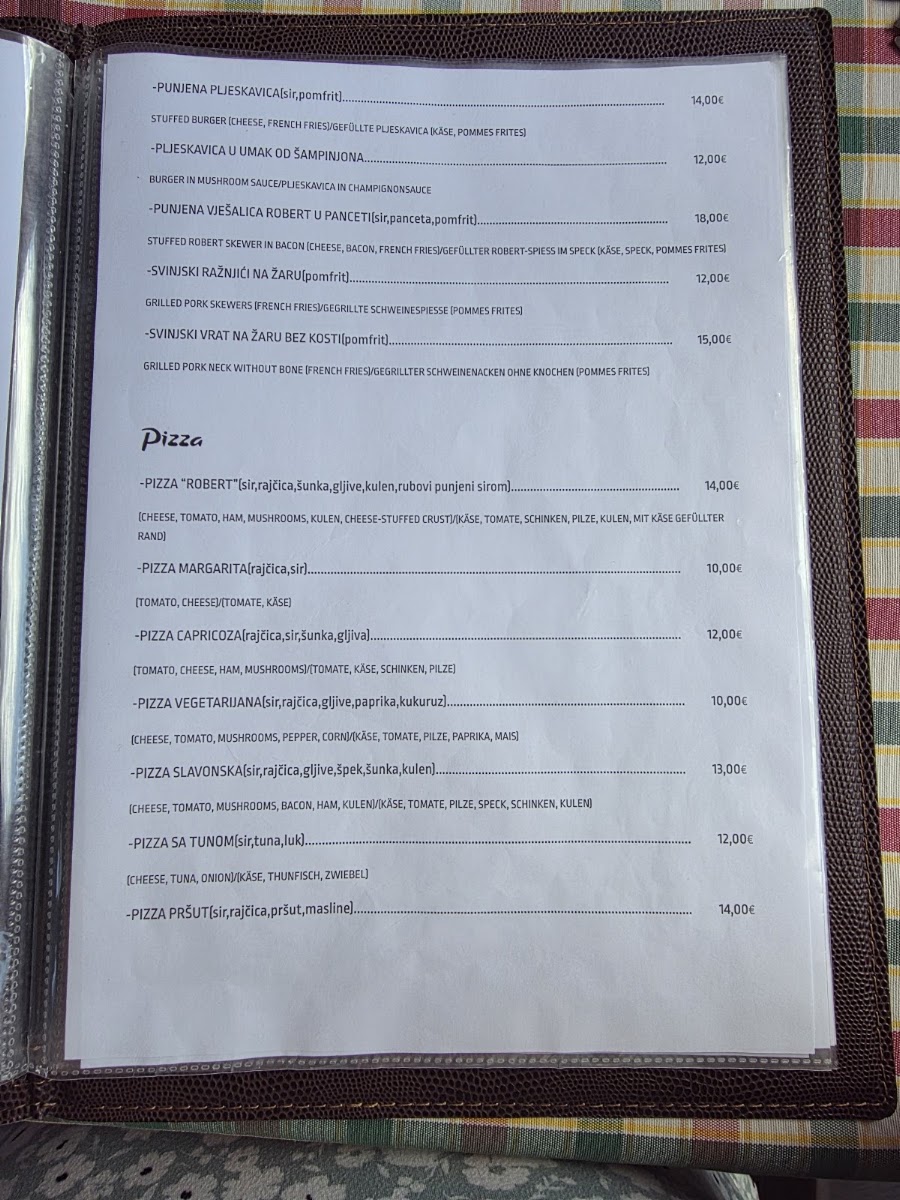 Restoran Robert Udbina Menu 3