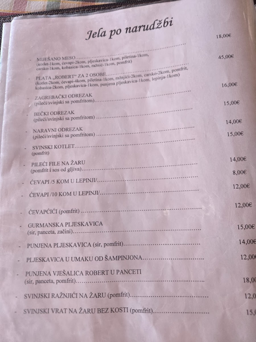 Restoran Robert Udbina Menu 4