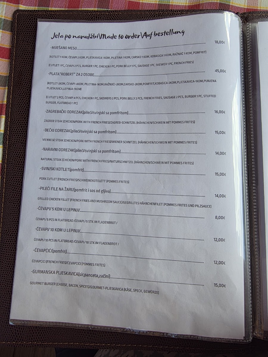 Restoran Robert Udbina Menu 7