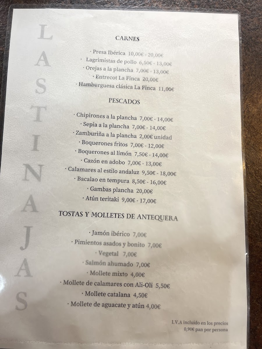 Mesón Las Tinajas Menu 2