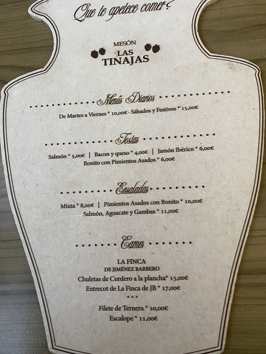 Mesón Las Tinajas Menu 6