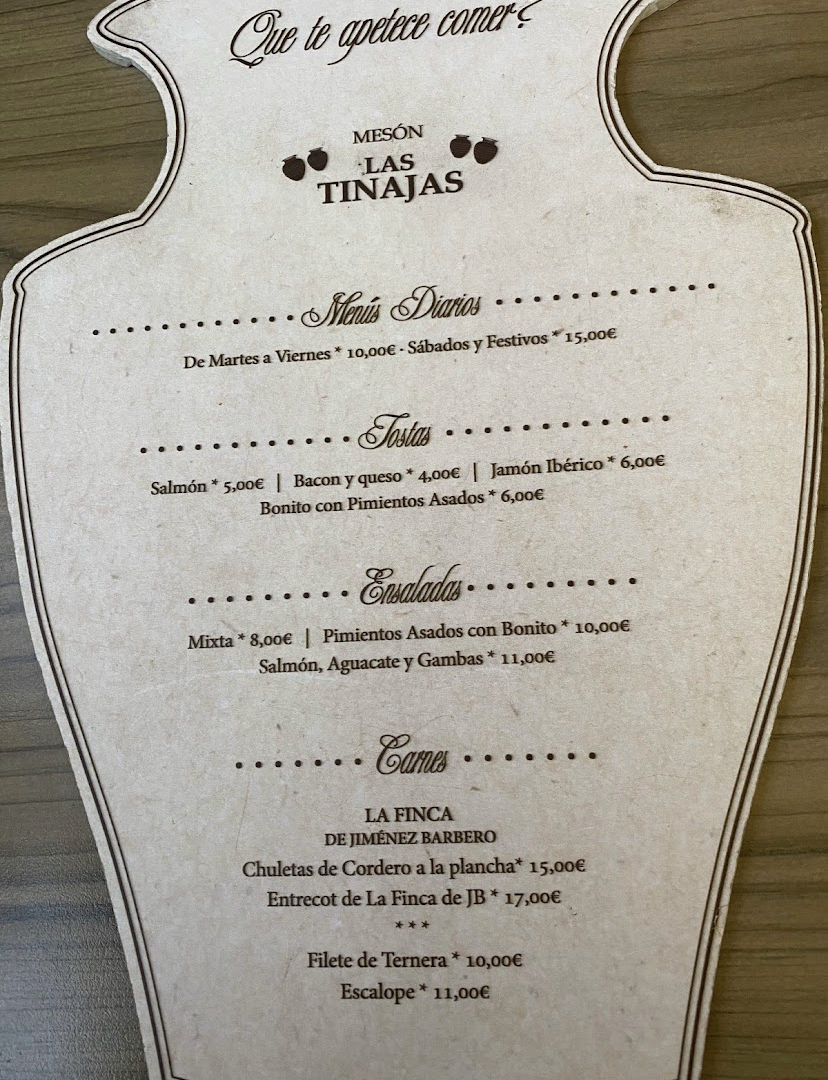 Mesón Las Tinajas Menu 7