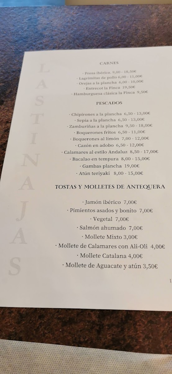 Mesón Las Tinajas Menu 8