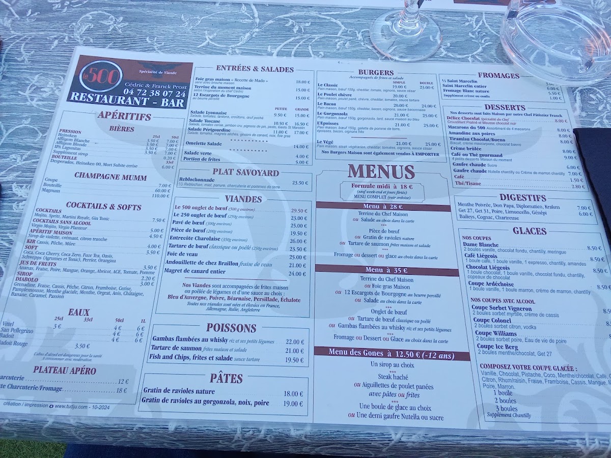 Le 500 Menu 2