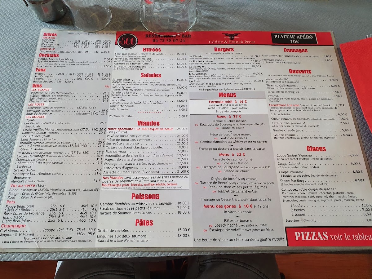 Le 500 Menu 3