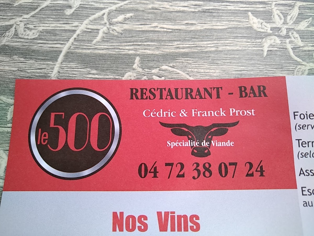 Le 500 Menu 6