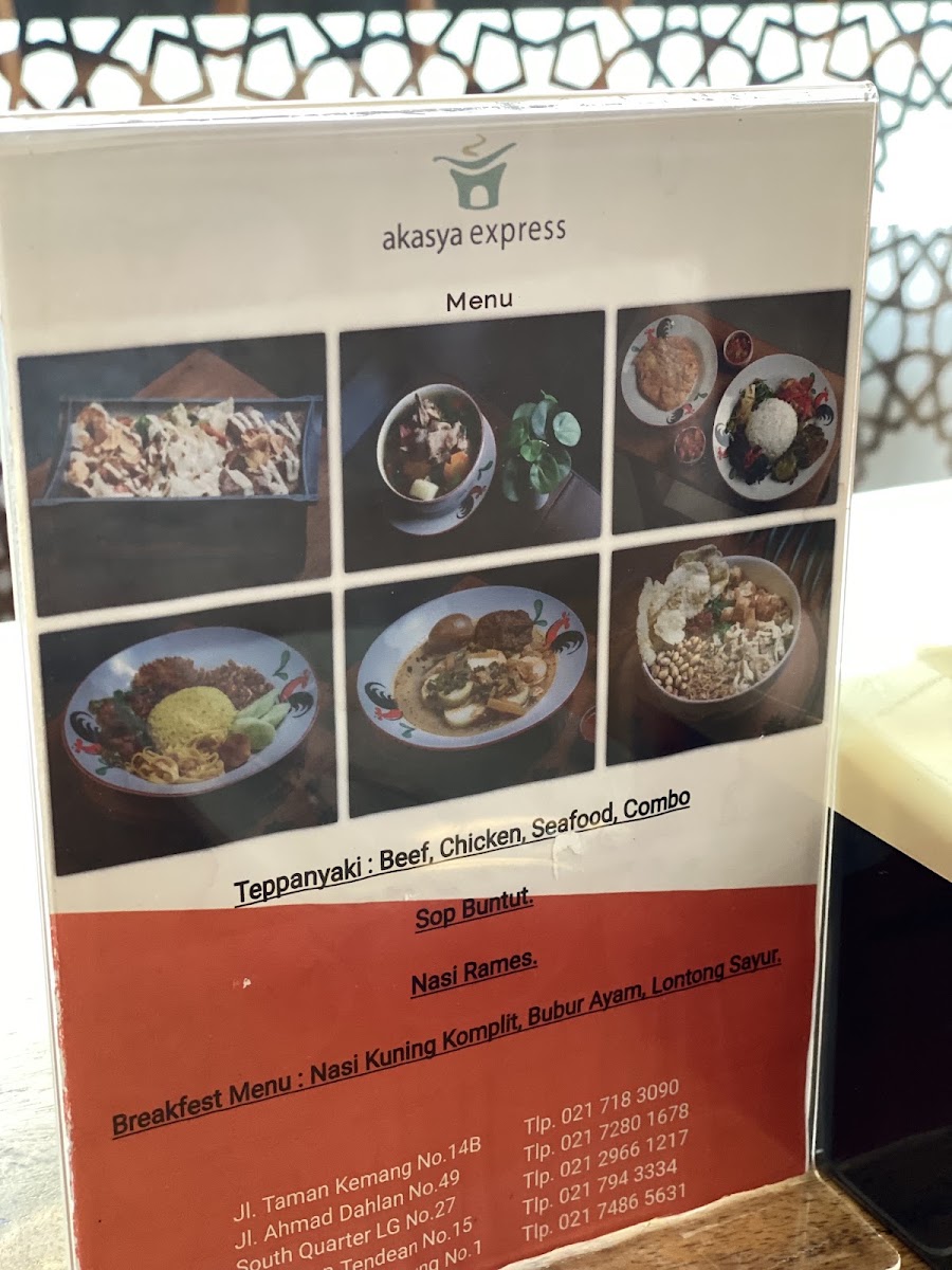 Akasya Express Menu 2