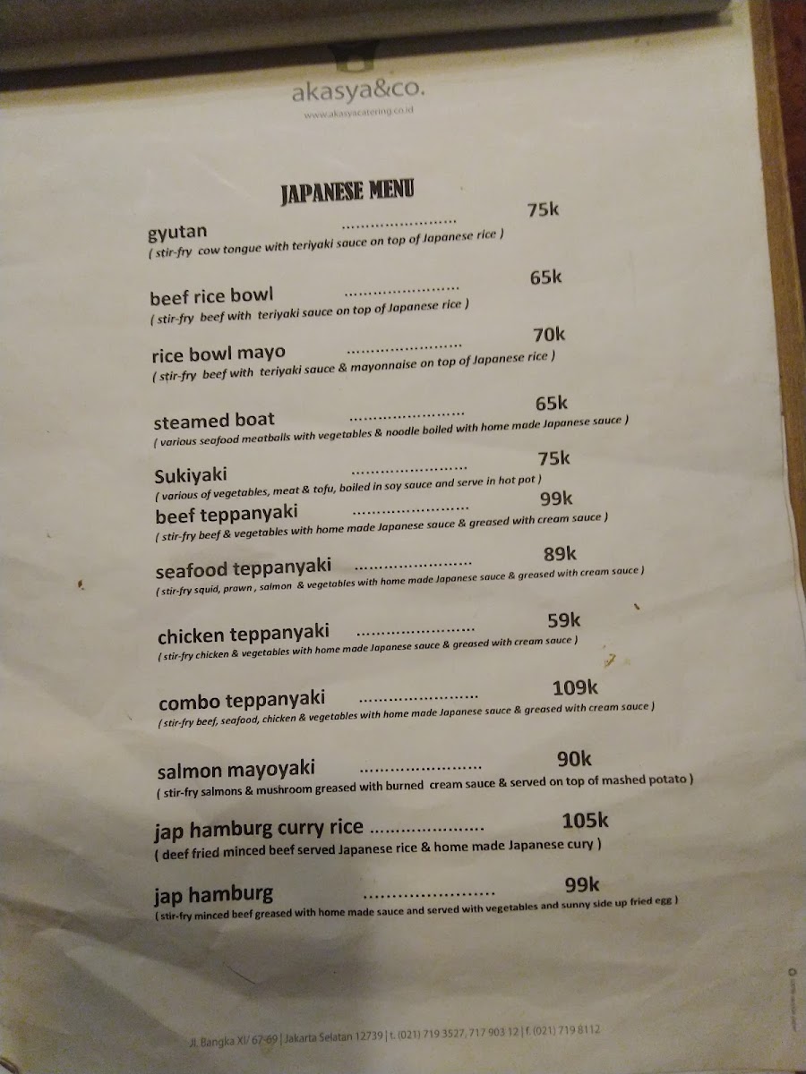 Akasya Express Menu 5