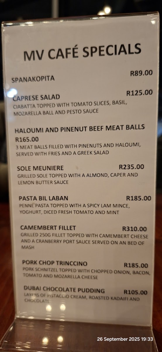 MV CAFE Menu 1