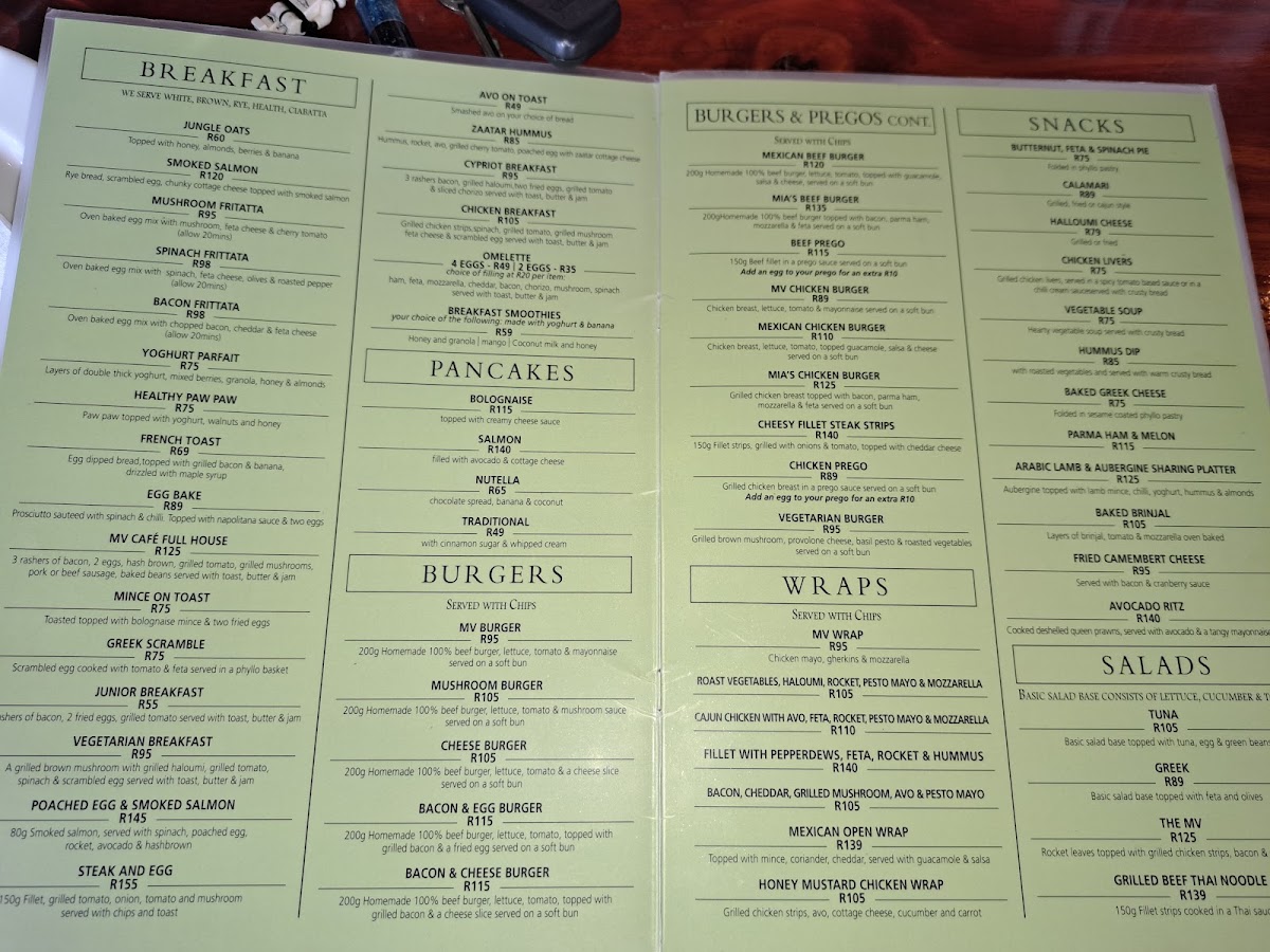 MV CAFE Menu 2