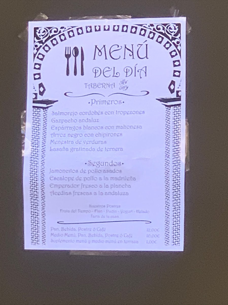 Taberna Al Sur Menu 2