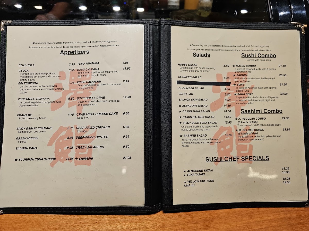 Sawa Sushi Menu 4