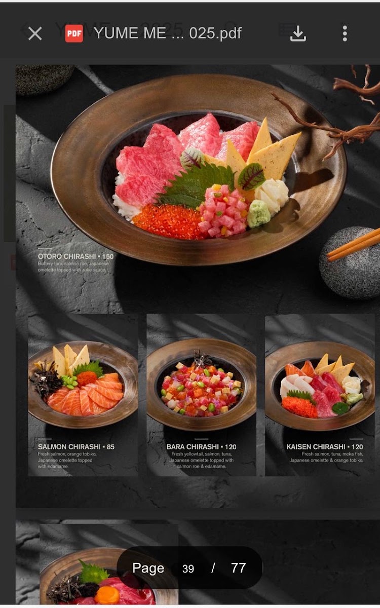 YUME 夢 l Japanese Dining Menu 1
