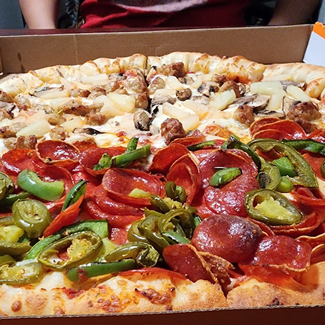 Half Pepperoni Pizza Half Sausage