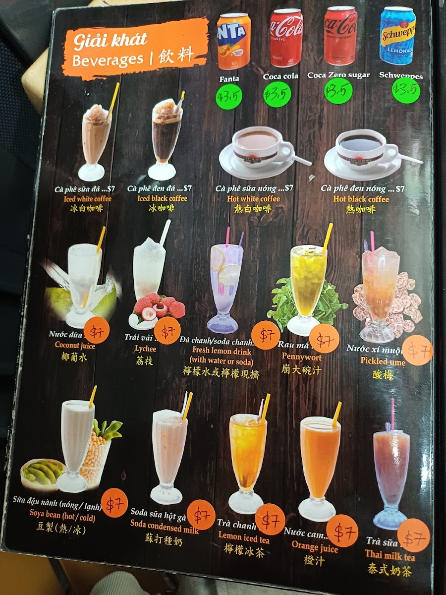 Pho Song Huong Menu 6