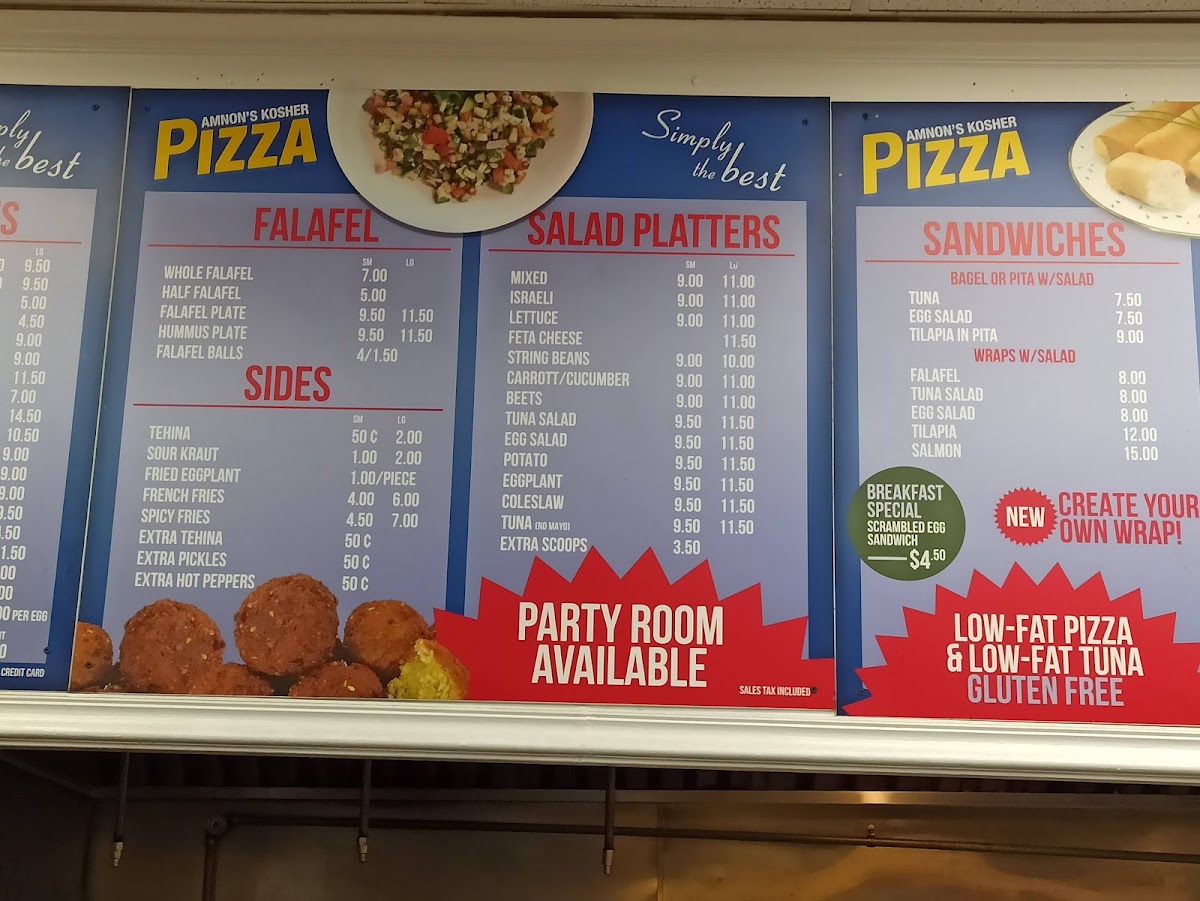 Amnon's Kosher Pizza Menu 4