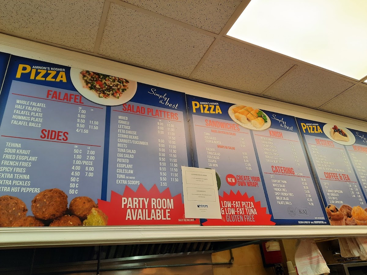 Amnon's Kosher Pizza Menu 8