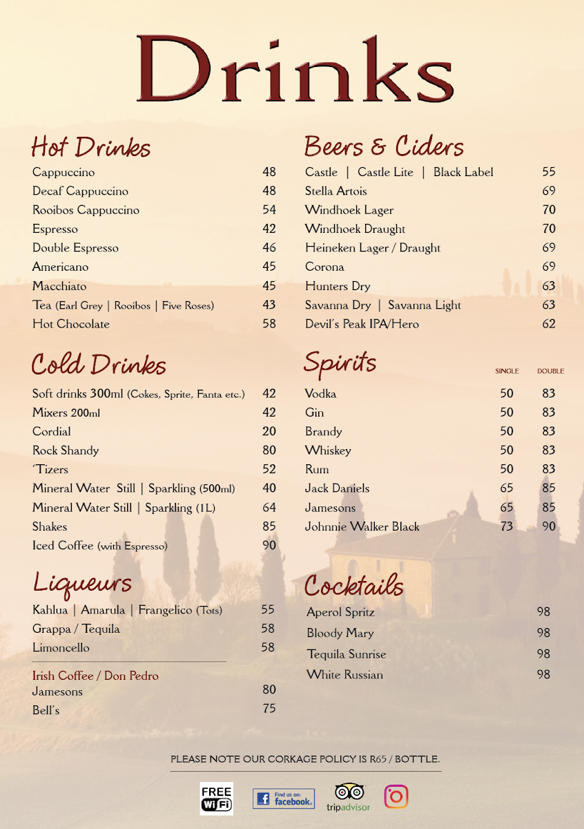 Satori Kalk Bay Menu 2