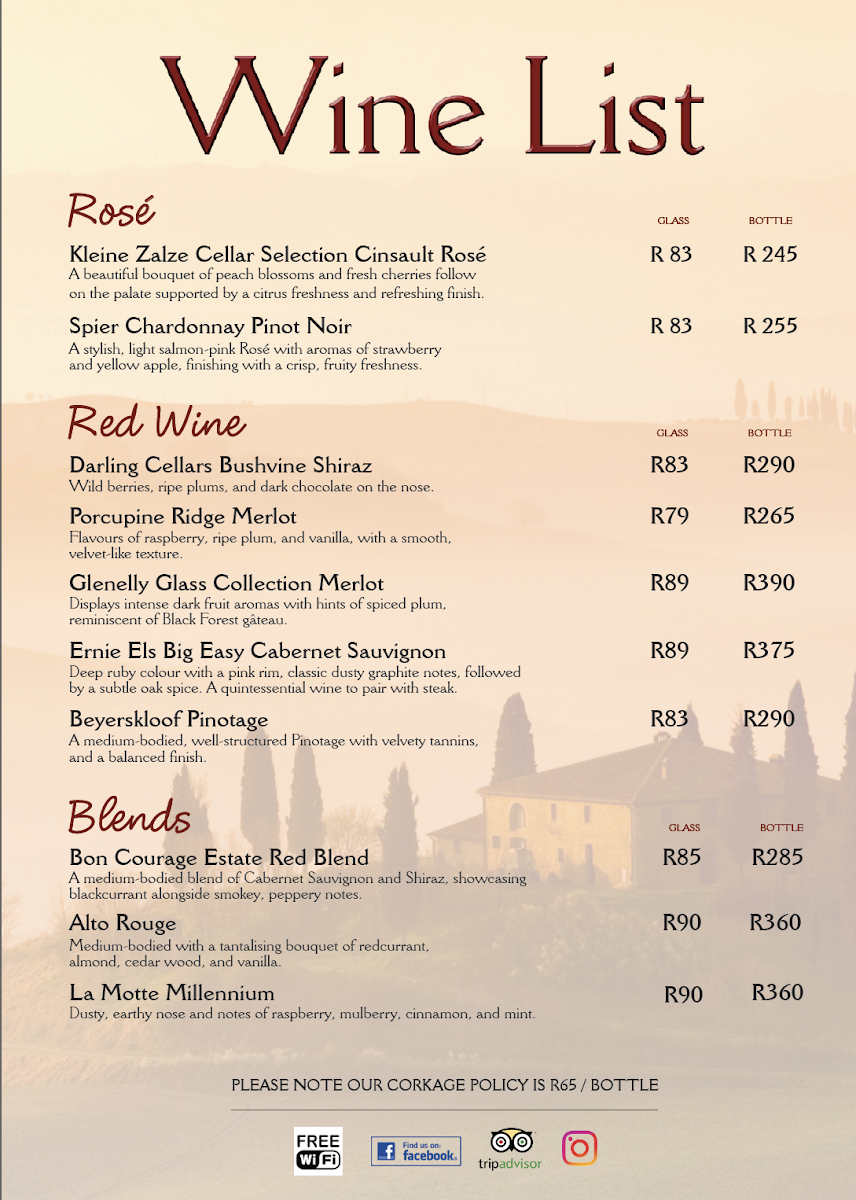 Satori Kalk Bay Menu 3