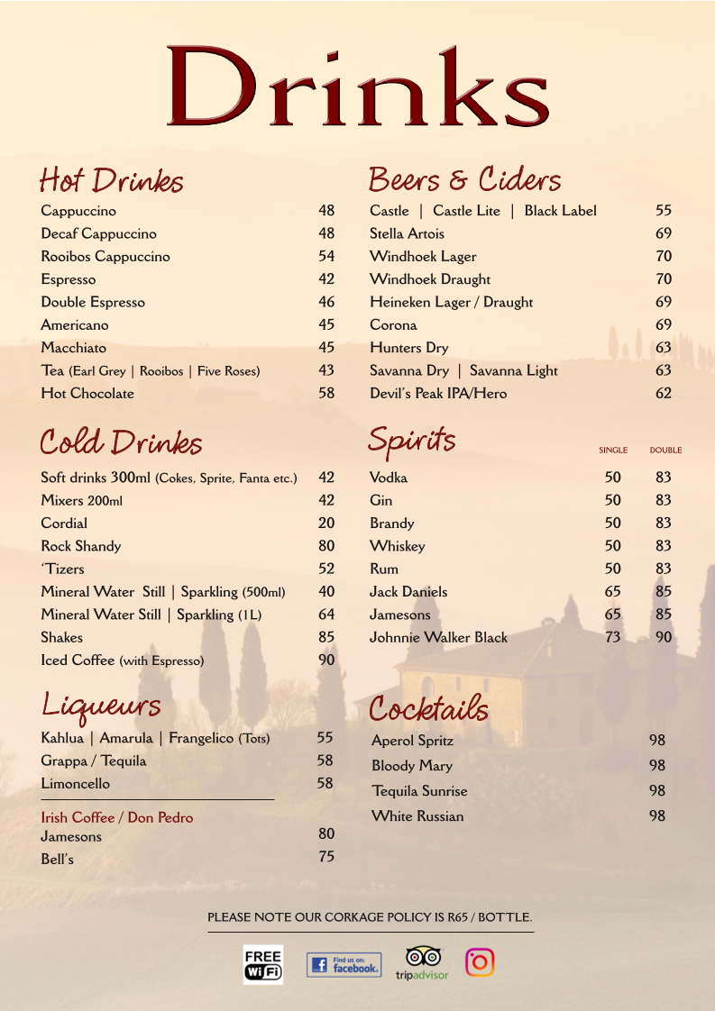 Satori Kalk Bay Menu 4